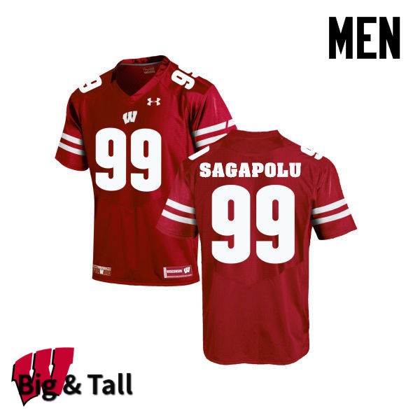 Wisconsin Badgers Men's #65 Olive Sagapolu NCAA Under Armour Authentic Red Big & Tall College Stitched Football Jersey NQ40K43ER